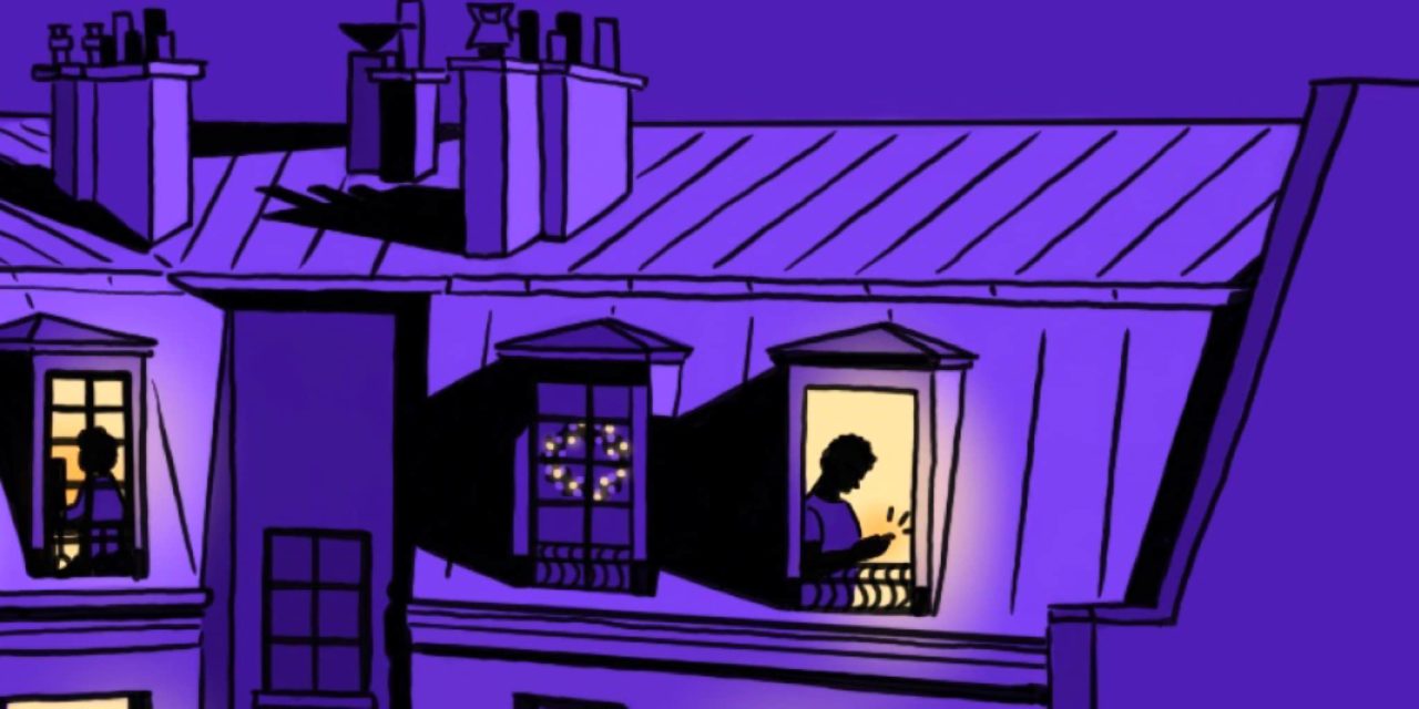 illustration paris violet