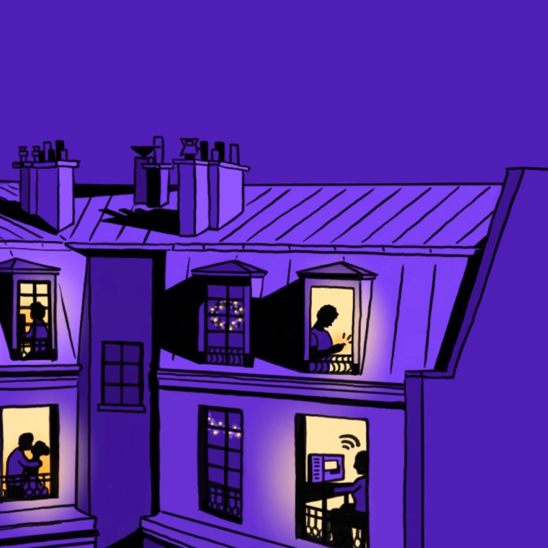 illustration paris violet