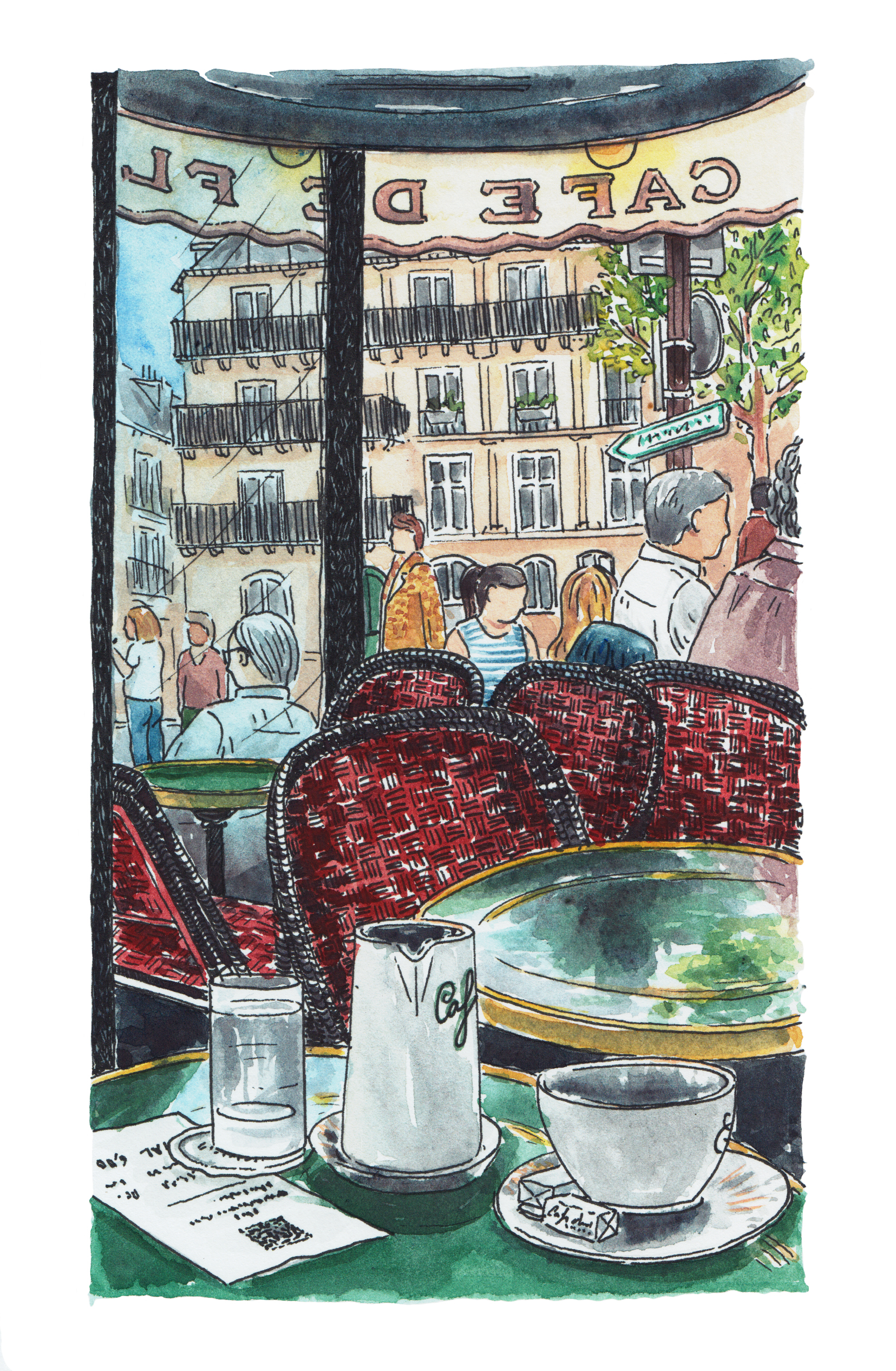 cafe-de-flore illustration sophie rocher
