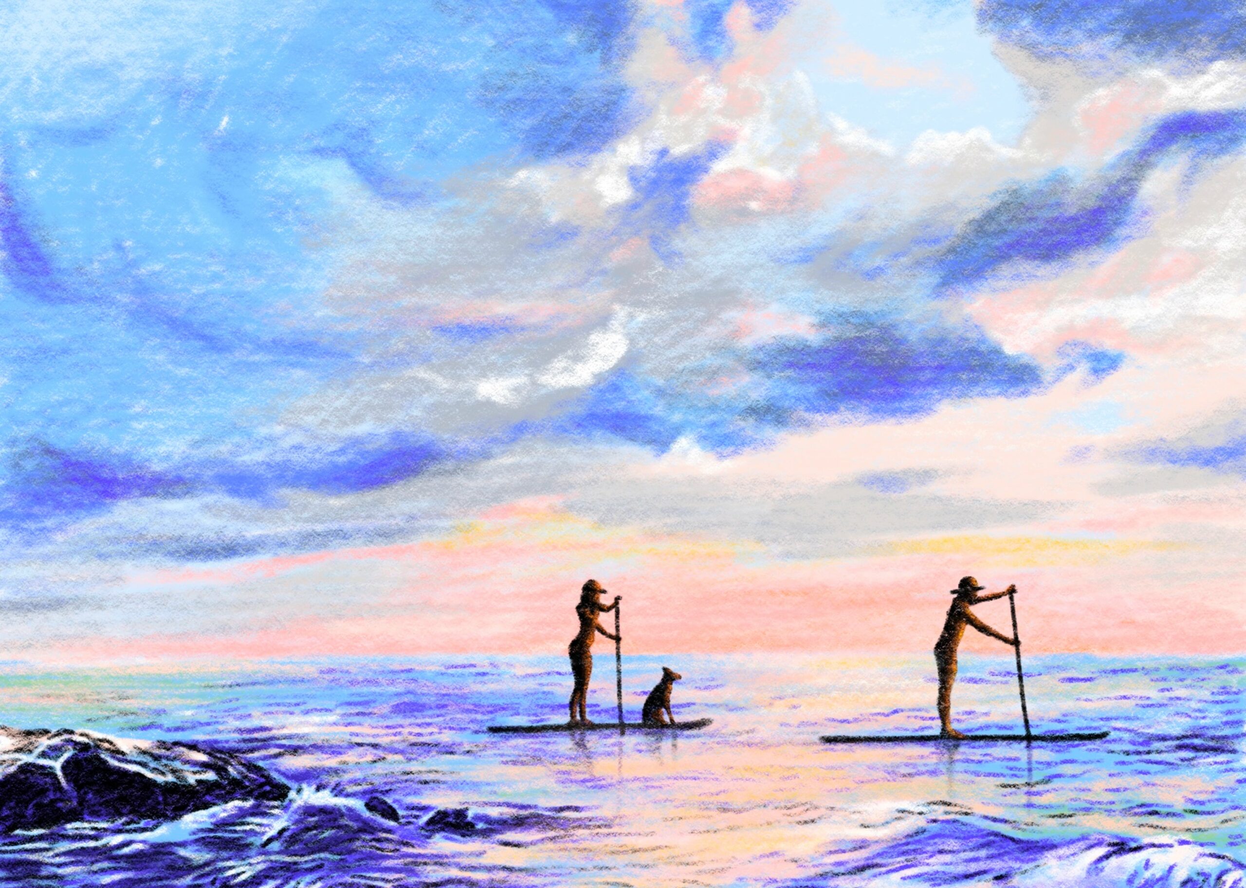 illustration-poster-paddle-biarritz